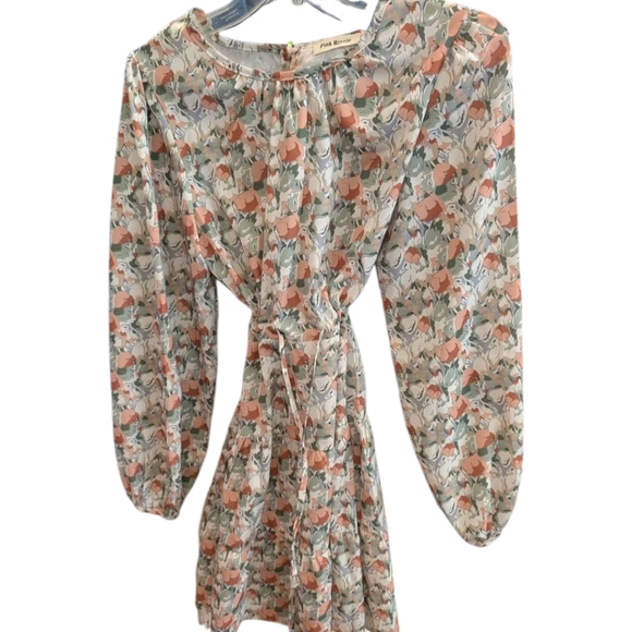 Floral Juniors Babydoll Dress in Orange and Green - Picture 1 of 5